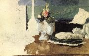 Still life with flowers,A Paper-weight,and other objects Mikhail Vrubel